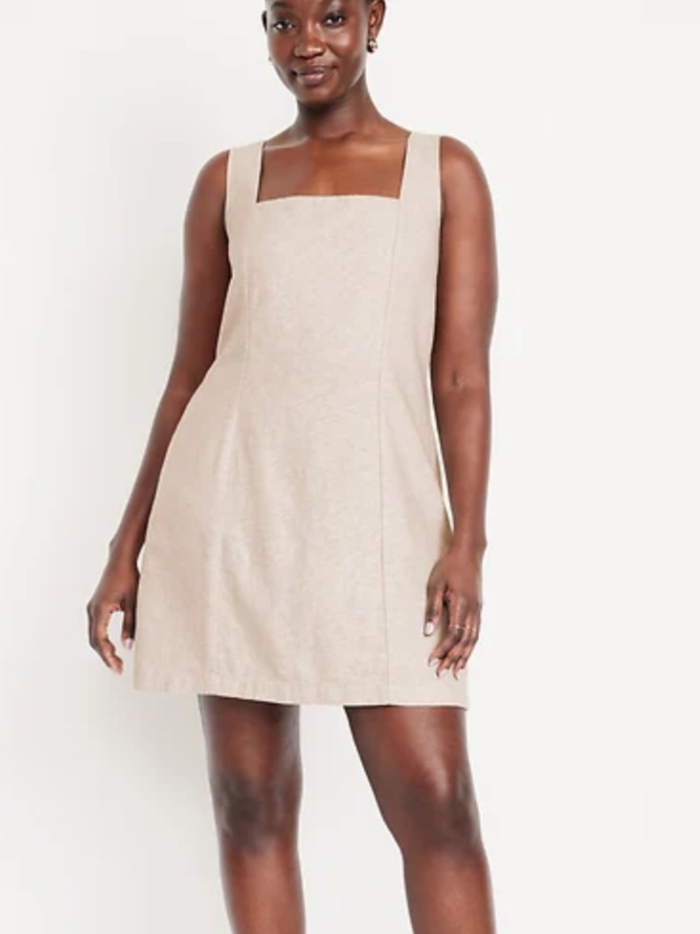 NWT Old Navy Square Neck Linen Blend Mini Dress Size 2X